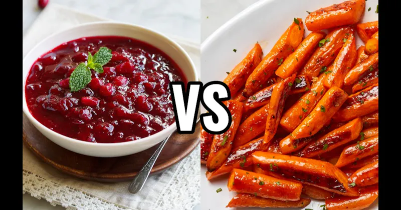 Cranberry Sauce vs. Glazed Carrots
