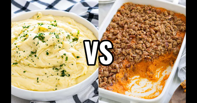 Mashed Potatoes vs. Sweet Potato Casserole