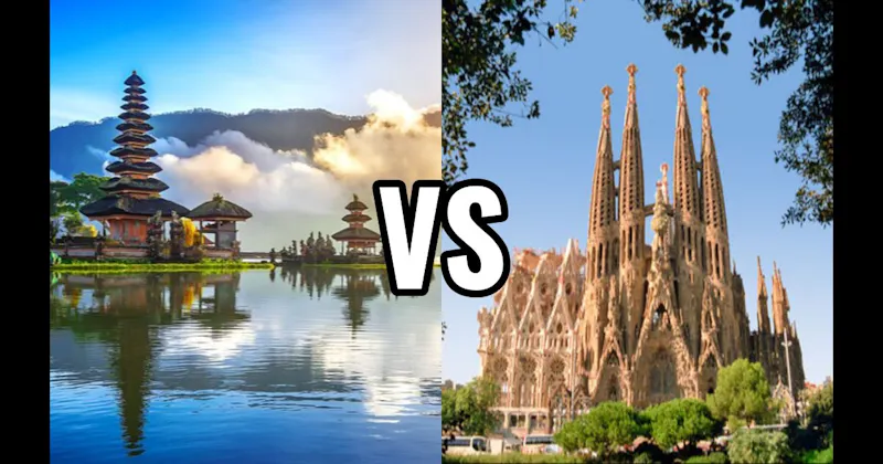 Bali, Indonesia vs. Barcelona, Spain