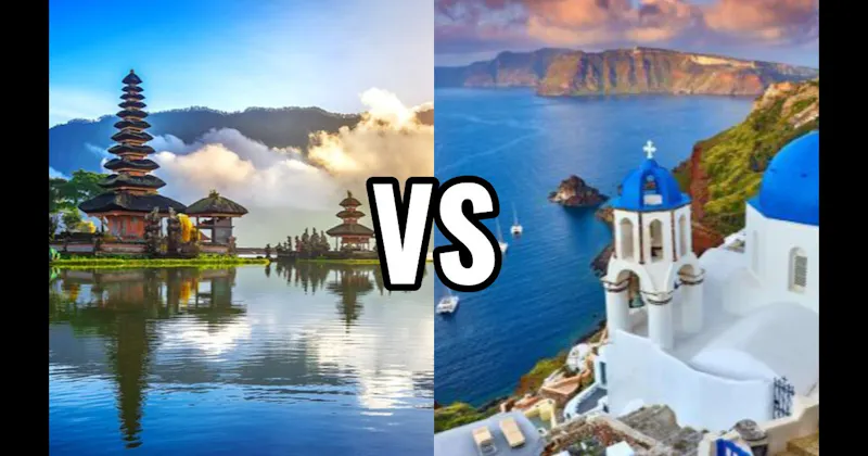 Bali, Indonesia vs. Santorini, Greece