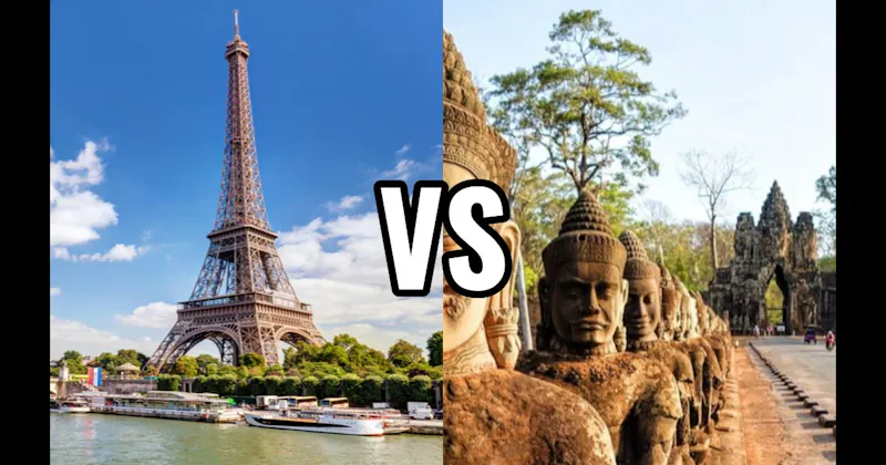 Angkor Wat vs. Eiffel Tower