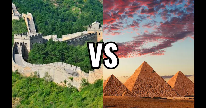 Great Wall of China vs. Pyramids of Giza