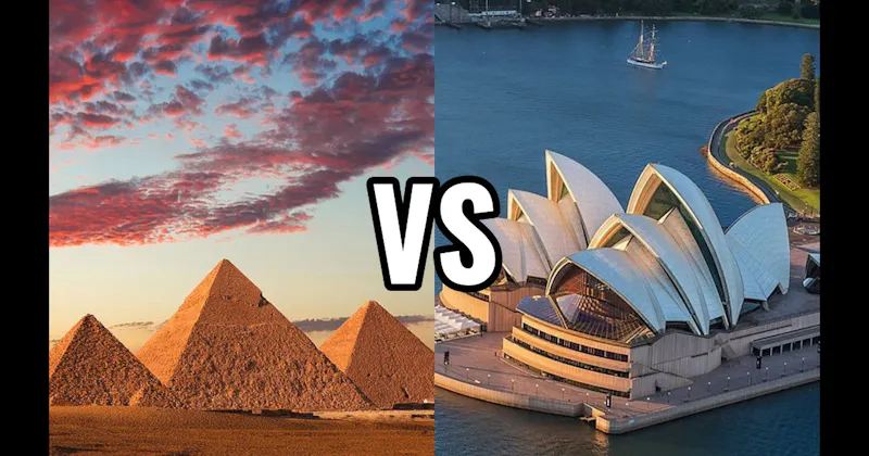 Pyramids of Giza vs. Sydney Opera House