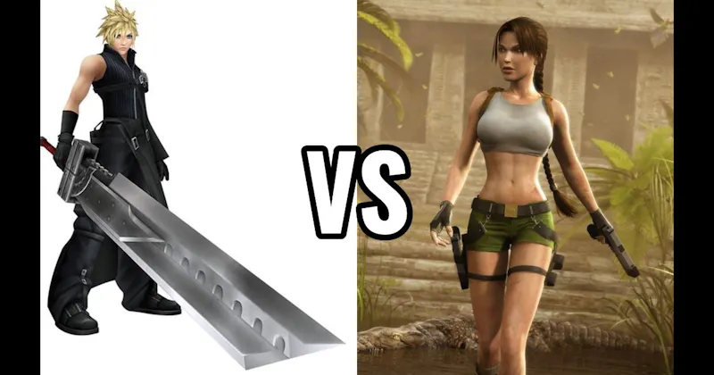 Cloud Strife (Final Fantasy VII) vs. Lara Croft (Tomb Raider)
