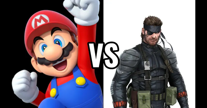 Mario (Super Mario) vs. Solid Snake (Metal Gear Solid)
