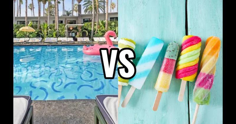 Ice Cream / Popsicle vs. Swimming Pool