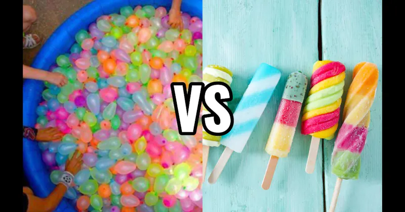 Ice Cream / Popsicle vs. Water Balloon Fight