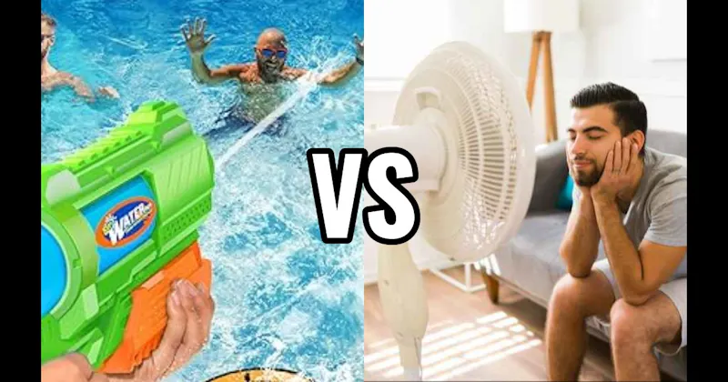 Sitting in Front of a Fan vs. Water Gun / Super Soaker Fight