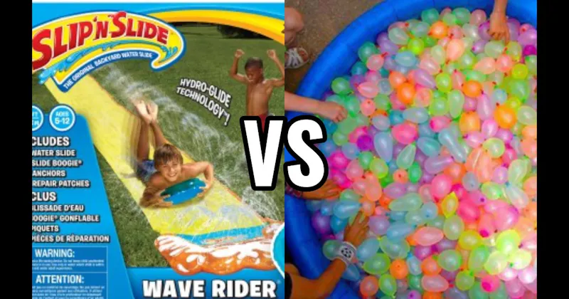 Slip ’N Slide vs. Water Balloon Fight
