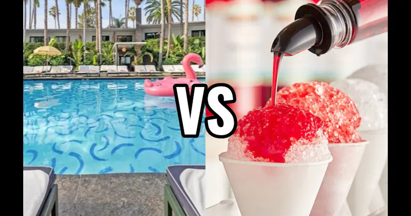 Snow Cone / Shaved Ice vs. Swimming Pool