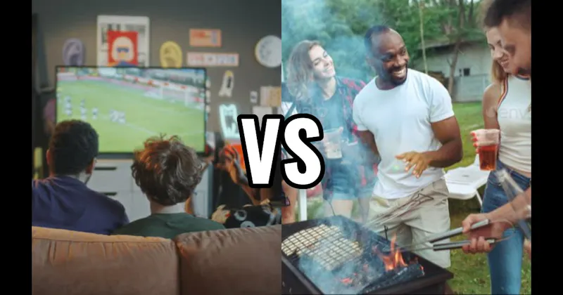 Backyard BBQ/Cookout vs. Watching Live Sports