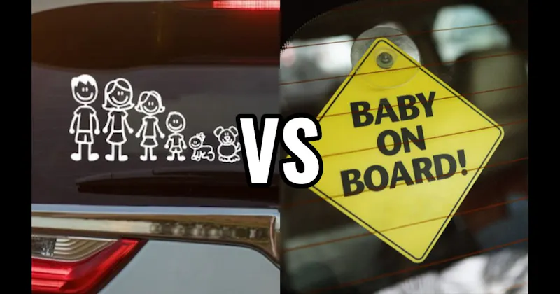 Baby on Board vs. Stick Figure Family