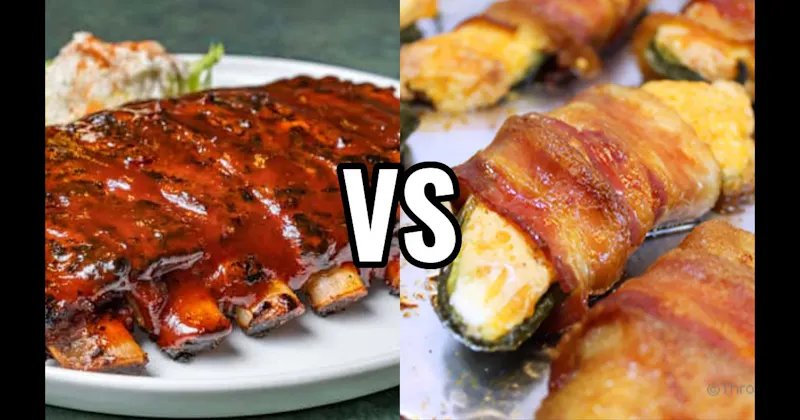 BBQ Ribs vs. Bacon-Wrapped Jalapeño Poppers
