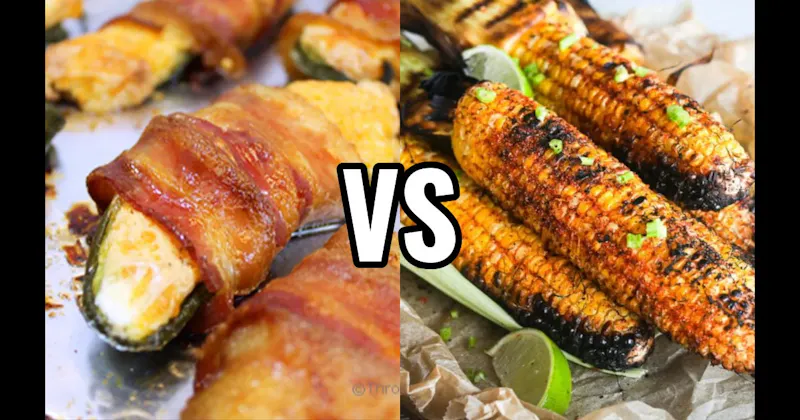 Bacon-Wrapped Jalapeño Poppers vs. Grilled Corn on the Cob
