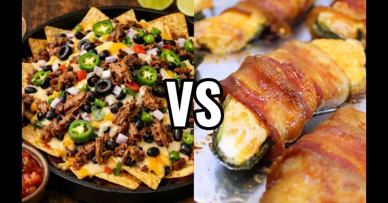 Bacon-Wrapped Jalapeño Poppers vs. Loaded Nachos