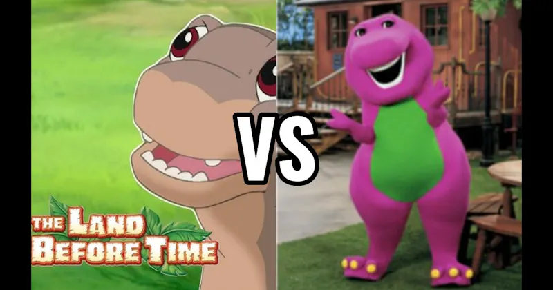Barney vs. Littlefoot (Land Before Time)