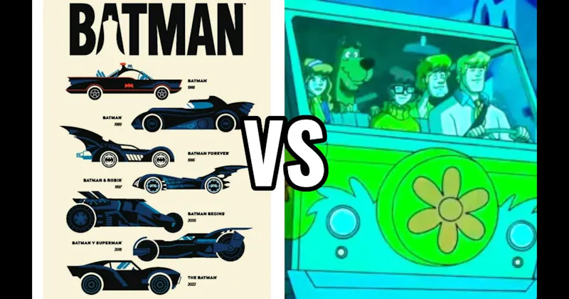 Batmobile (Batman) vs. Mystery Machine (Scooby-Doo)