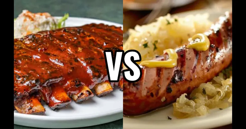 BBQ Ribs vs. Brats with Sauerkraut & Mustard