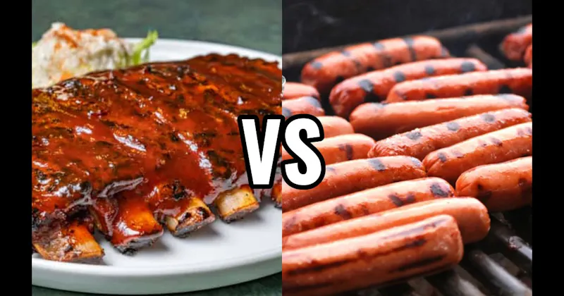 BBQ Ribs vs. Grilled Hot Dogs