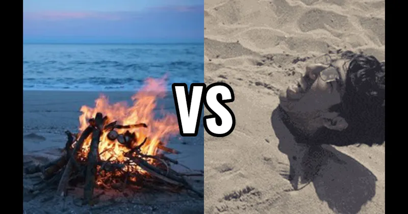 Beach Bonfire & S'mores vs. Bury Someone in Sand
