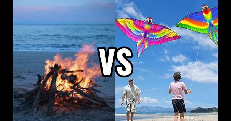 Beach Bonfire & S'mores vs. Fly a Kite
