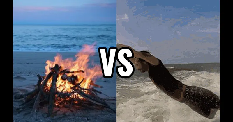 Beach Bonfire & S'mores vs. Jump Waves
