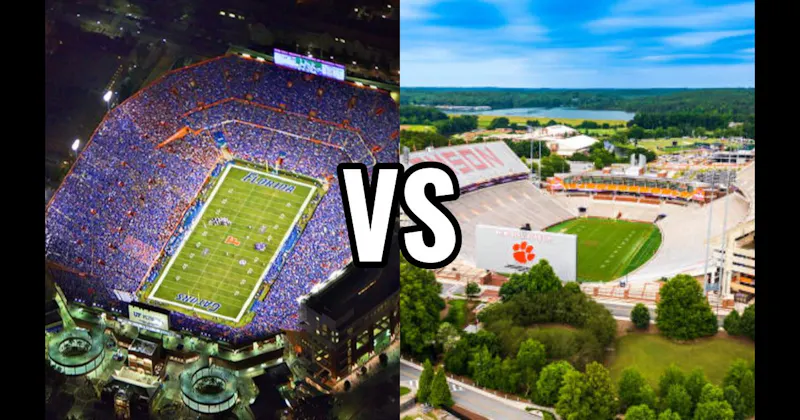 Ben Hill Griffin Stadium (Florida — “The Swamp”) vs. Memorial Stadium (Clemson — “Death Valley”)