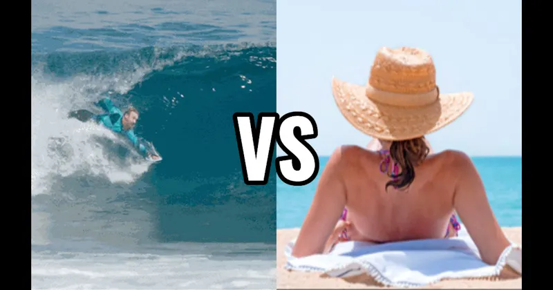 Body Surf vs. Relax in the Sun