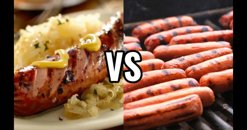 Brats with Sauerkraut & Mustard vs. Grilled Hot Dogs