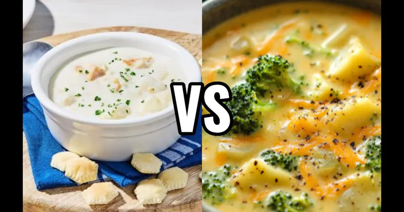 Broccoli Cheddar Soup vs. Clam Chowder