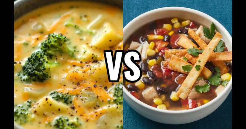 Broccoli Cheddar Soup vs. Tortilla Soup