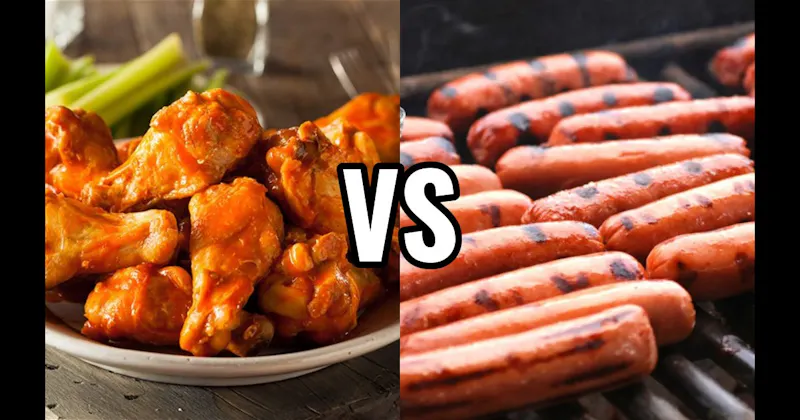 Buffalo Wings vs. Grilled Hot Dogs