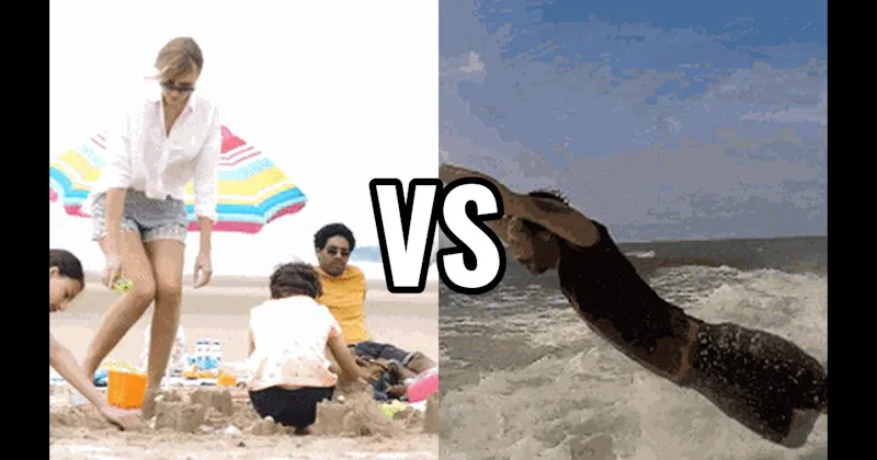 Build a Sandcastle vs. Jump Waves