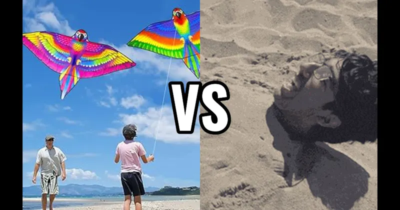 Bury Someone in Sand vs. Fly a Kite