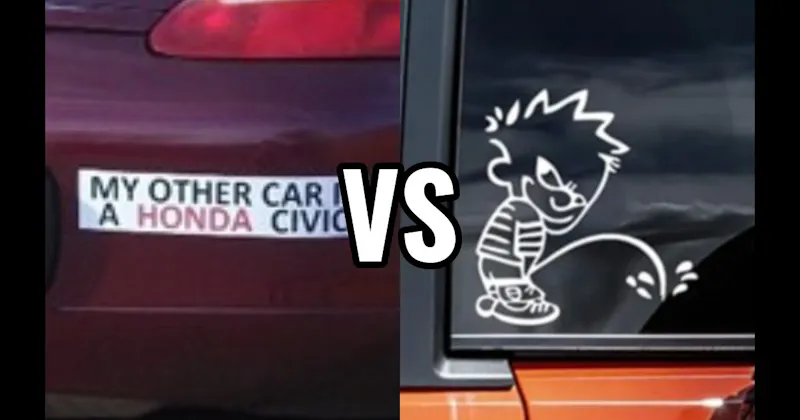 Calvin Peeing vs. My Other Car Is a ___