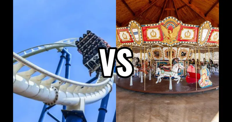 Carousel vs. Steel Roller Coaster