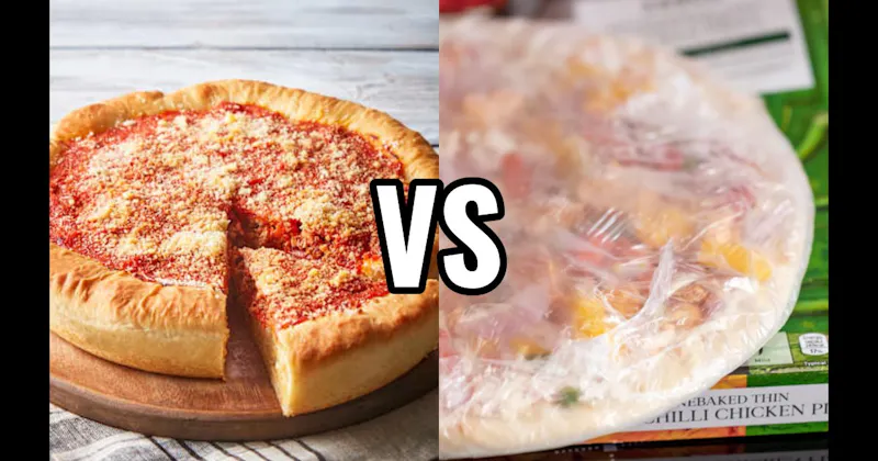 Chicago Deep Dish Pizza vs. Frozen Pizza
