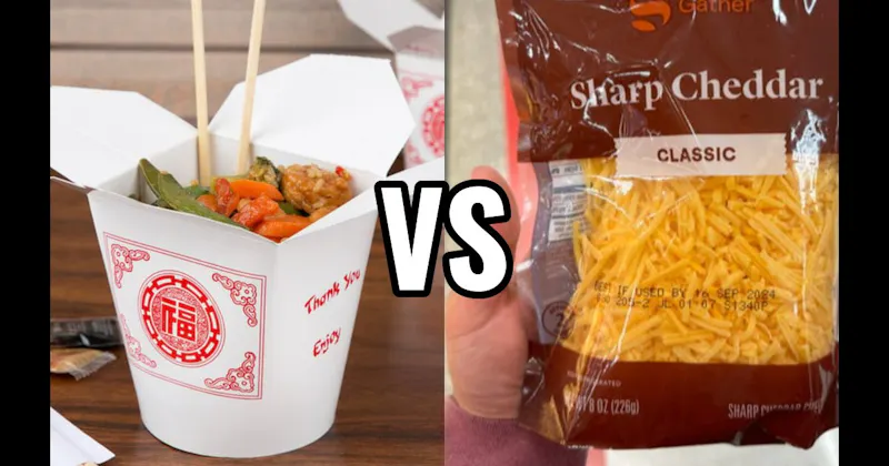 Chinese Food vs. Shredded Cheese Straight From the Bag