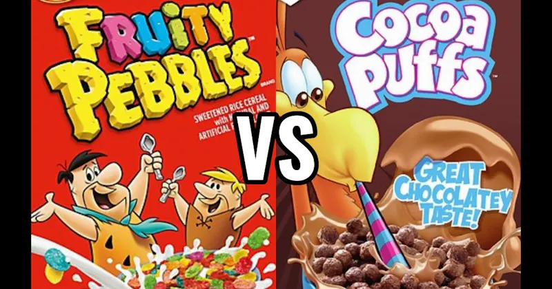 COCOA PUFFS vs. FRUITY PEBBLES