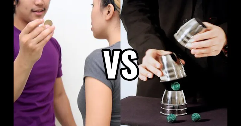 Coin Behind the Ear vs. Cups and Balls
