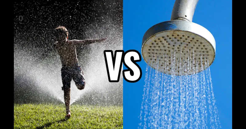 Cold Shower vs. Run Through Sprinkler