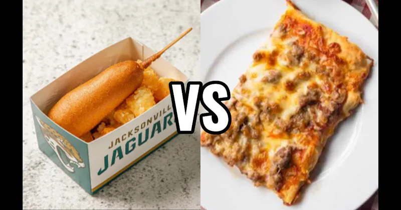 Corn Dog vs. Square Pizza