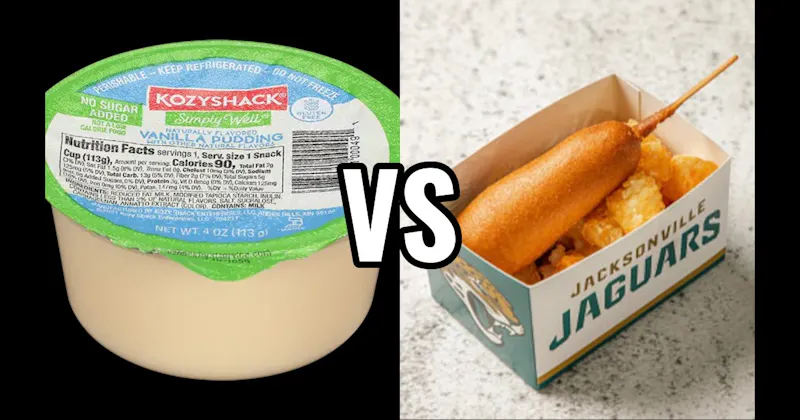 Corn Dog vs. Vanilla Pudding Cup