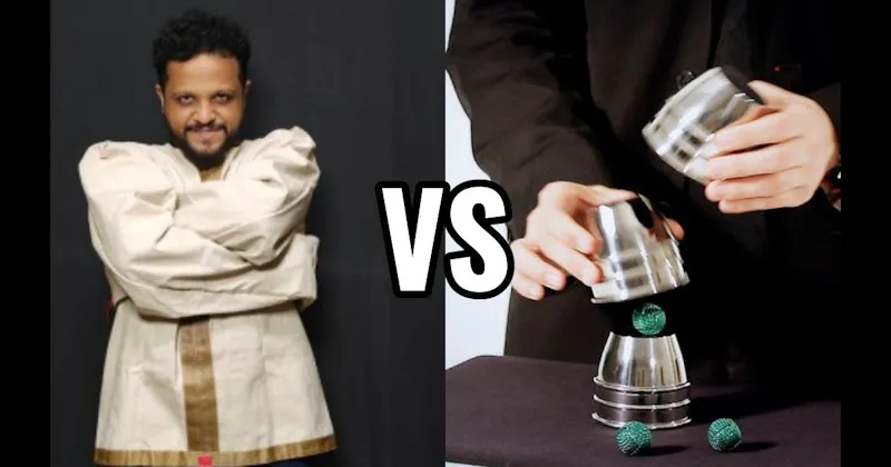 Cups and Balls vs. Escape a Straitjacket