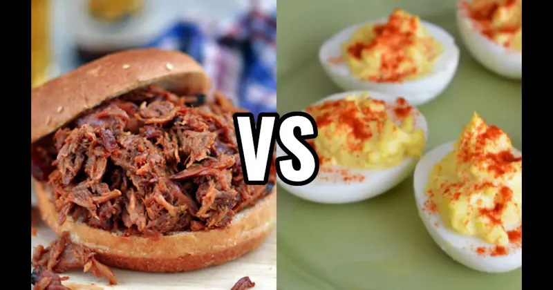 Deviled Eggs vs. Pulled Pork Sandwiches