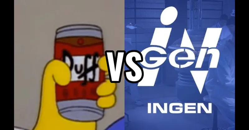 Duff Beer (Simpsons) vs. InGen (Jurassic Park)
