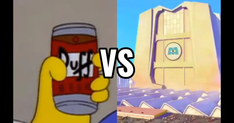 Duff Beer (Simpsons) vs. Monstropolis Energy Company (Monsters, Inc.)