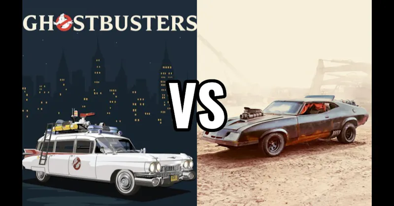 Ecto-1 (Ghostbusters) vs. Mad Max Interceptor