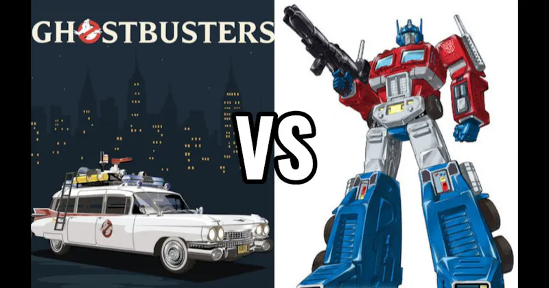 Ecto-1 (Ghostbusters) vs. Optimus Prime (Transformers)