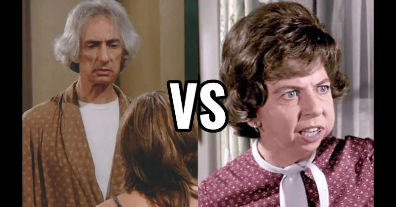 Gladys Kravitz ( Bewitched) vs. Mr. Heckles (Friends)